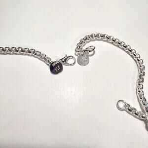 925 Silver Plated Necklace Bracelet Set Box Chain Valentines Birthday Gift NEW